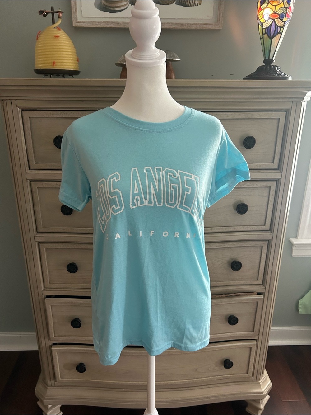 SHEIN Light Blue 'Los Angeles California' Kids Graphic Tee